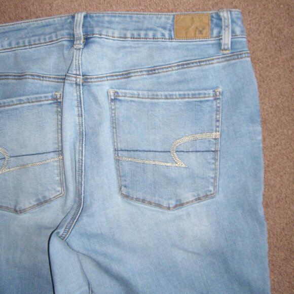 👖 size 12 American Eagle High Rise Skinny Jeans Women's blue Jeggings - Picture 11 of 13